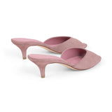 Amelie 55 Heeled Sandal in Cherry Suede Leather