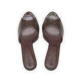 Amelie 55 Heeled Sandal in Embossed Testa Di Moro Crocodile Leather