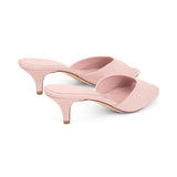 Amelie 55 Heeled Sandal in Powder Pink Nappa Leather
