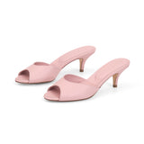 Amelie 55 Heeled Sandal in Powder Pink Nappa Leather