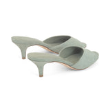 Amelie 55 Heeled Sandal in Sage Suede Leather