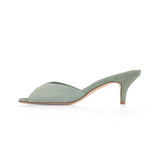 Amelie 55 Heeled Sandal in Sage Suede Leather
