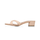 Bella 35 Heeled Sandal in Classic Beige Leather