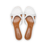 Bella 35 Heeled Sandal in Classic White Leather