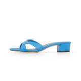 Bella 35 Heeled Sandal in Azure Nappa Leather