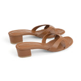 Bella 35 Heeled Sandal in Classic Tabacco Leather