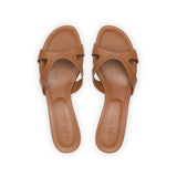 Bella 35 Heeled Sandal in Classic Tabacco Leather