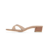Bella 35 Heeled Sandal in Taupe Nappa Leather