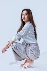 Carrie 75 Heeled Sandal in White Nappa Leather