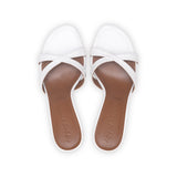 Carrie 75 Heeled Sandal in White Nappa Leather
