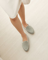 Gigi Loafer in Sage Suede Leather