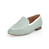 Gigi Loafer in Sage Suede Leather