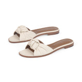 Gisele Slide in Cream Nappa Leather