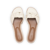Gisele Slide in Cream Nappa Leather