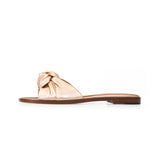 Gisele Slide in Metallic Rose Gold Leather