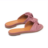 Gisele Slide in Rose Nappa Leather