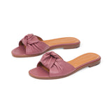 Gisele Slide in Rose Nappa Leather