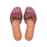 Gisele Slide in Rose Nappa Leather