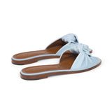 Gisele Slide in Sky Blue Nappa Leather
