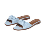 Gisele Slide in Sky Blue Nappa Leather