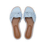 Gisele Slide in Sky Blue Nappa Leather