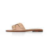 Heidi Slide in Beige Nappa Leather