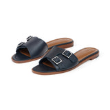 Heidi Slide in Midnight Blue Nappa Leather