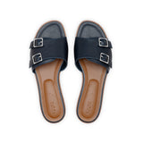 Heidi Slide in Midnight Blue Nappa Leather