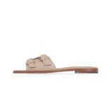 Heidi Slide in Taupe Nappa Leather