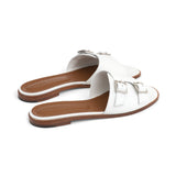 Heidi Slide in White Nappa Leather