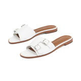 Heidi Slide in White Nappa Leather