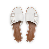 Heidi Slide in White Nappa Leather
