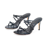 Holly 75 Heeled Sandal in Classic Black Leather