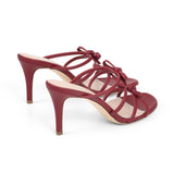 Holly 75 Heeled Sandal in Ruby Nappa Leather