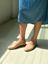 Sofia Ballet Flat in Beige Nappa Leather