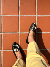 Claudia Loafer in Black and Zebra Hair-on Leather