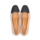 Jessica 35 Pump in Beige Nappa and Black Nappa Leather