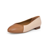 Jessica Ballet Flat in Classic Beige and Classic Tabacco Leather