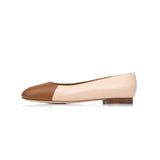 Jessica Ballet Flat in Classic Beige and Classic Tabacco Leather