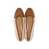Jessica Ballet Flat in Classic Beige and Classic Tabacco Leather