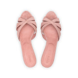 Marilyn 55 Heeled Sandal in Blush Suede Leather