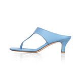Miranda 55 Heeled Sandal in Sky Blue Nappa Leather