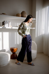 Gisele Slide in Sky Blue Nappa Leather