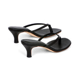 Rachel 55 Heeled Sandal in Black Nappa Leather