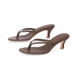 Rachel 55 Heeled Sandal in Chocolate Nappa Leather