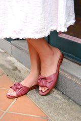 Gisele Slide in Rose Nappa Leather