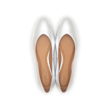 Sofia Ballet Flat in Metallic Silver Leather