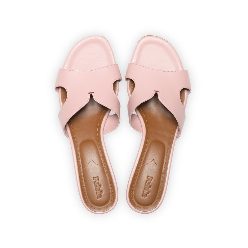 Yumi 35 Heeled Sandal in Classic Coralline Leather