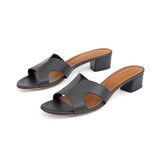 Yumi 35 Heeled Sandal in Classic Black Leather