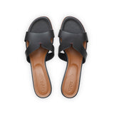 Yumi 35 Heeled Sandal in Classic Black Leather